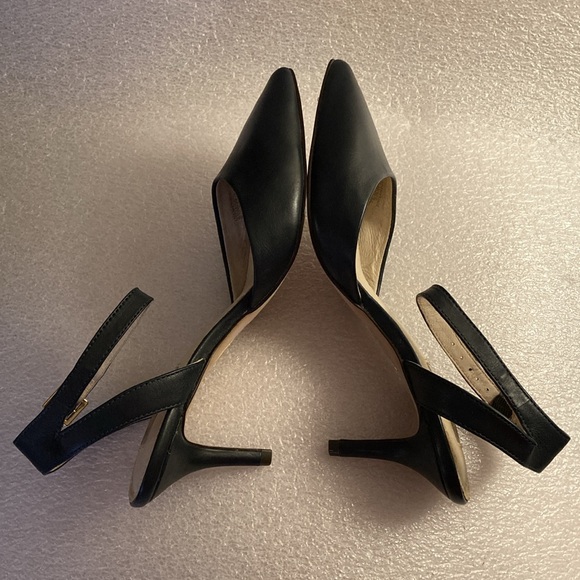 NWOT - Louise et Cie Marine Blue Ankle Strap Leather Heel Shoes - Sz 6.5M/36.5* - Picture 10 of 16